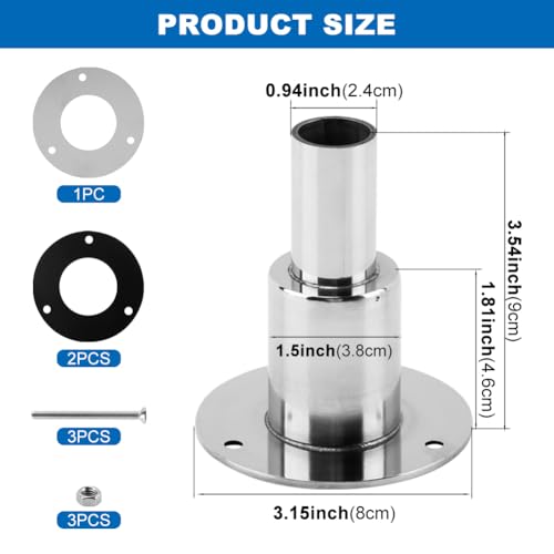 24mm Stainless Steel Thru Hull Exhaust Skin - Silver