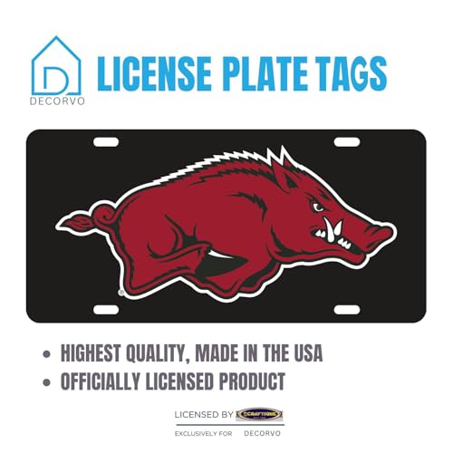 College License Plate Tag - Arkansas - Black Car Accessory