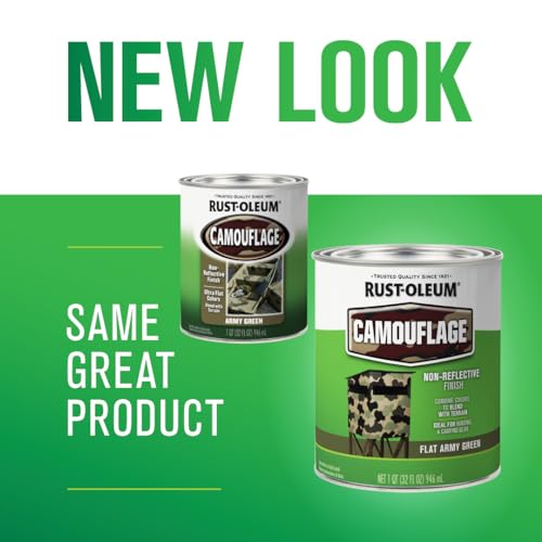 Rust-Oleum Camouflage Flat Army Green Paint 32 fl oz - Non-Reflective Camouflage Coating