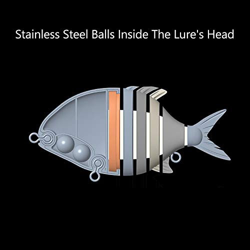 Swimbait Fishing Lure with Built-in Steel Balls - Pink/Silver 3.9in 1.3oz