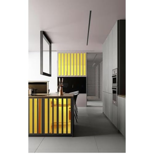 10 Pcs Gold Mirror Wall Stickers Striped Design Mirror Art Tile Decal DIY Self Adhesive Wall Line Border Decals Removable Acrylic Mirror Sheets Wall and Murals for Home Decor (5 * 20cm)