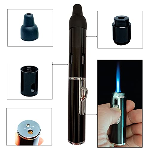 PINDA 2 Pack Torch Lighters Refillable Butane Jet Flame Windproof Adjustable Lighters (Gas Not Included) Black