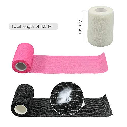 Self-Adhesive Elastic Bandage Wrap - 6PCS 3in x 14.7ft Black