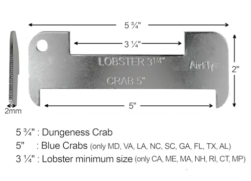 Aluminum Lobster & Crab Gauge - 5" & 3-1/4" Slots - 1pc