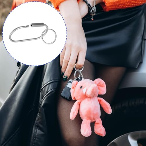 Brass Screw Lock Keychain with 4 Rings - Durable Silver Key Holder