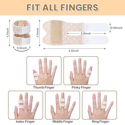 Breathable Trigger Thumb Splint - Short Finger Brace for Pain Relief, 2 Pack