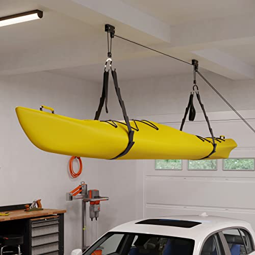 Kayak Storage Hoist - Overhead Pulley System, 125lb Capacity, 1 Pack