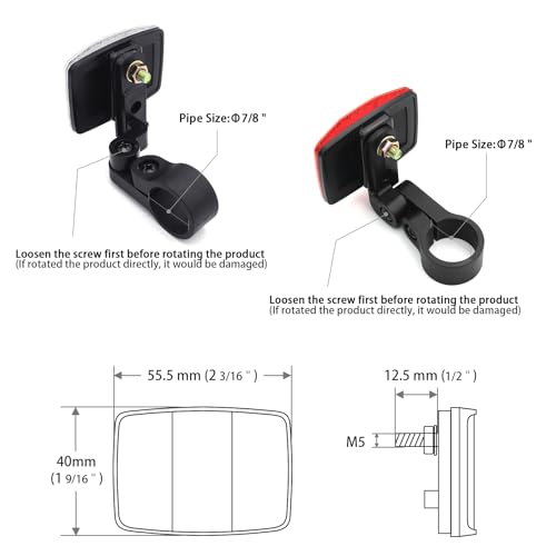 Kids Bicycle Reflector Kit - Front & Rear Red and White - Φ7/8"