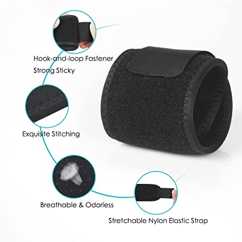 URAQT 2-Pack Wrap Wrist Brace for Carpal Tunnel Relief – Adjustable Left/Right Hand, Black