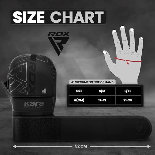 7oz Hybrid MMA Gloves - Sparring Grappling, Black/S-M
