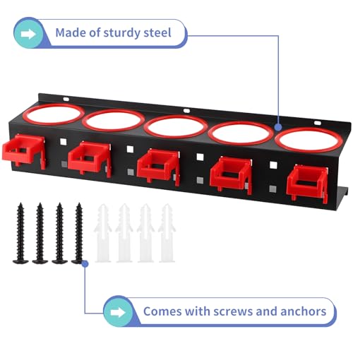 MOLIGOU 2 Pcs Spray Bottle Storage Rack, Wall Mount Bottle Organizer Car Detailing, Steel Spray Bottle Holder