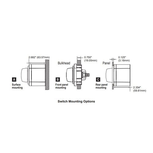 Blue Sea Systems 4-Position Mini Selector Battery Switch - Red | Durable & Compact Design