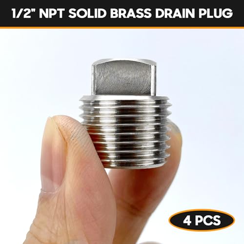HAPDEN 316 Stainless Steel Boat Drain Plugs 1/2in NPT, 4 Pack, Silver