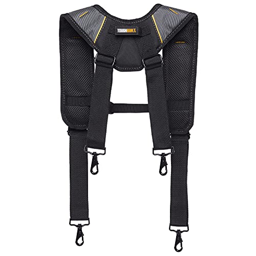 ToughBuilt ? Pro Padded Suspenders, Heavy-Duty Adjustable Work Suspenders with Breathable Padding, Durable Buckle Clips, and Reinforced Stitching for Tool Belts and Jobsite Comfort