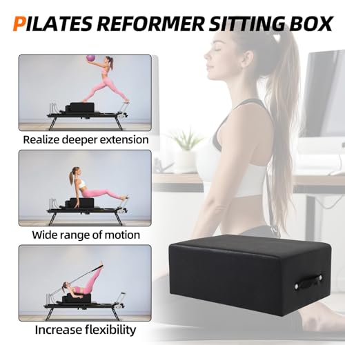 Portable Pilates Reformer Sitting Box - Non-Slip Black