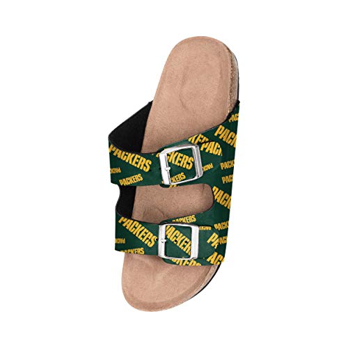 Green Bay Packers Double Buckle Sandals - Womens Team Logo