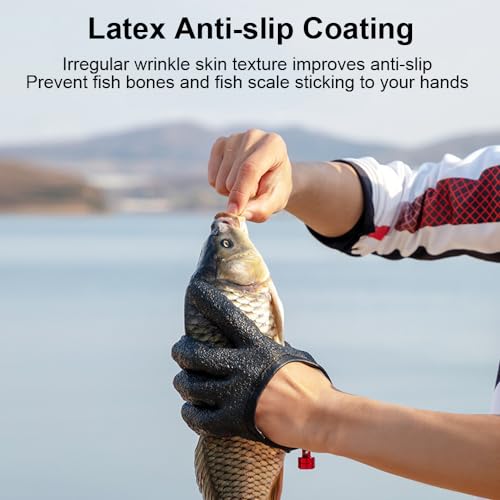 Non-Slip Fishing Gloves for Men - Waterproof Anti-Puncture Gear - Left