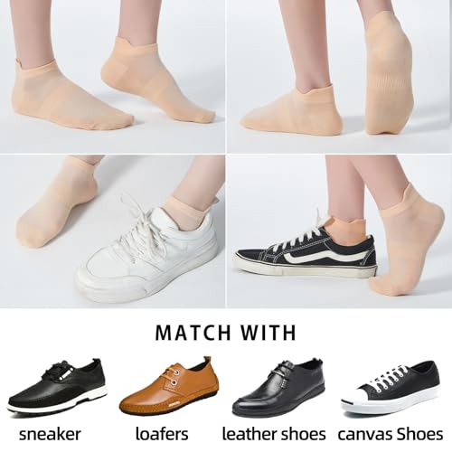 ATBITER Ankle Socks Women & Men 6-12 Pairs Thin Low Cut No Show Tab 5-7 / 6 Pairs Nude