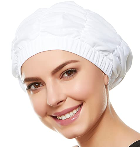 Women’s Shower Cap - Retro Bathing Swim Turban - White