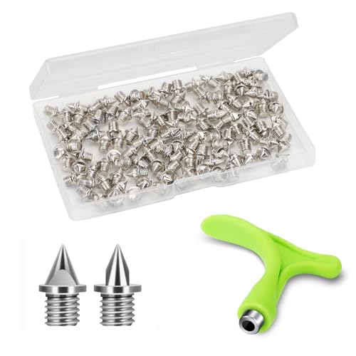 Nuolifee 120 Silver 3/16 Inch Track Spikes for Running Shoes with Spike Wrench