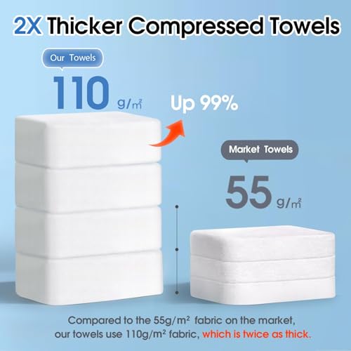 KIVORA Extra Thick Compressed Towels 30 Pack Ultra Soft Travel Towels