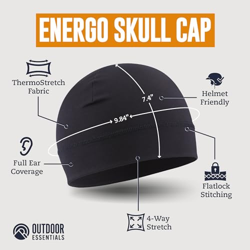 Thermal Fleece Cycling Skull Cap Helmet Liner - Black, One Size