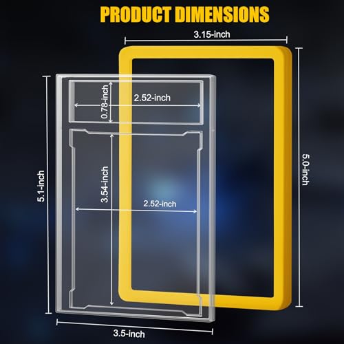 Graded Card Slab Case with Shockproof Bumper - Yellow - Trading Card Holder