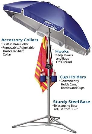 Wondershade Ultimate Portable Sun Shade Umbrella - Lightweight Adjustable Patio & Beach Umbrella (Navy)