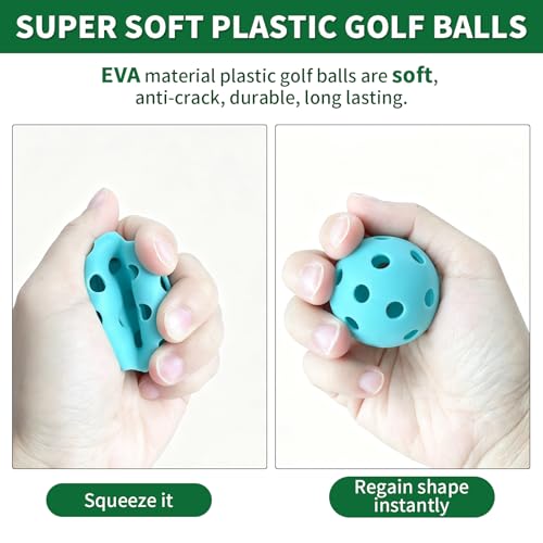 Soft Plastic Practice Golf Balls - Anti-Crack, 20 Pack, Multicolor