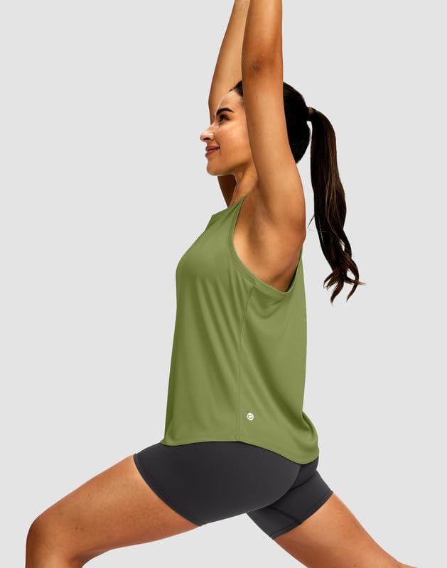 Skiennix Women's Racerback Workout Tank Top - Sleeveless Loose Fit Yoga & Running Shirt