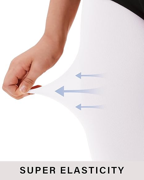 Convertible Ballet Dance Tights for Girls & Women - White, Large-X-Large