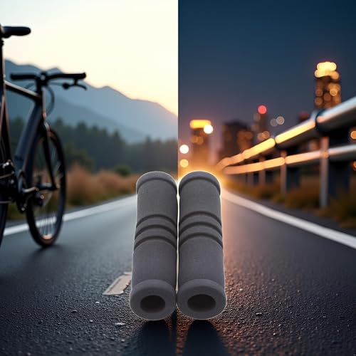 Black Bicycle Handlebar Grips - Soft Foam, Non-Slip, Durable