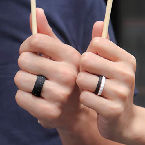 10-Pack Silicone Wedding Ring Set for Women - Braided & Thin Lavender/Pink