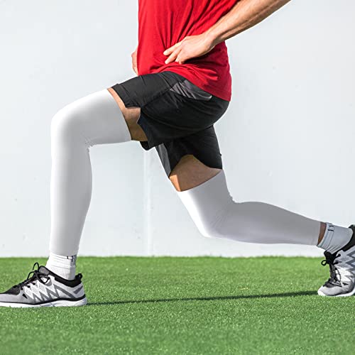 Compression Leg Sleeves - Long Knee Sleeve - White