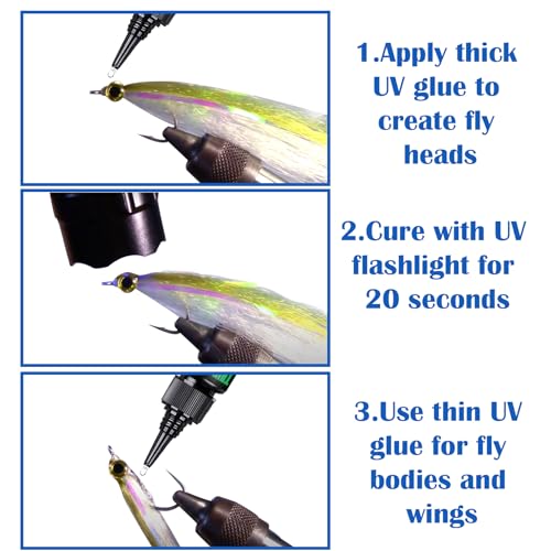 Thick UV Clear Glue for Fly Tying - Fast Curing, Eco-Friendly