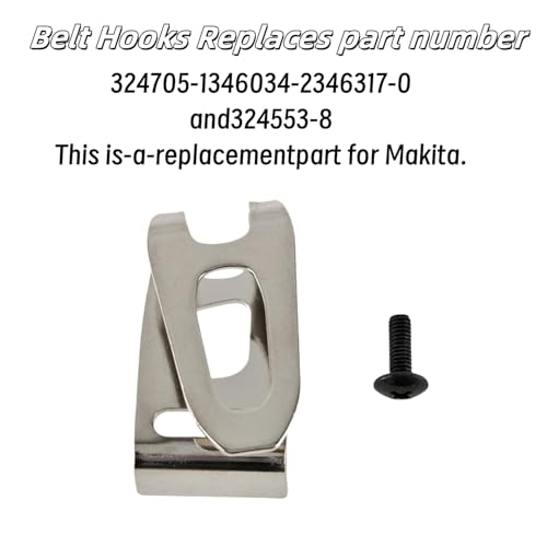 Makita Cordless Tools Belt Clip Replacement (7+7 PCS) - Includes 346449-3 Belt Clip & 251314-2 Screw Kit - Compatible with 324705-1, 346034-2, 346317-0, 324553-8 Models