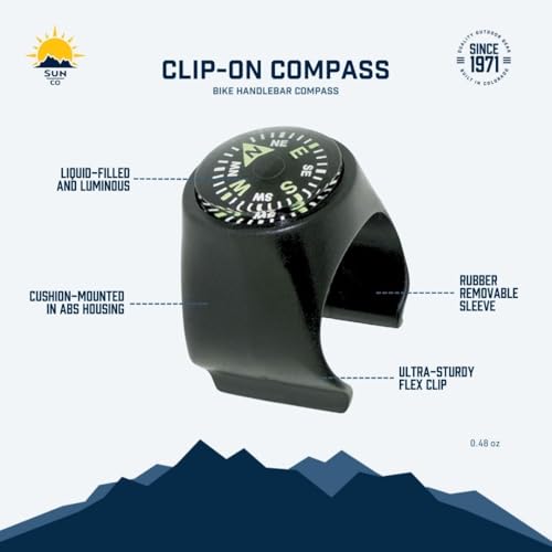Clip-On Compass for Bikes - Luminous Handlebar Compass