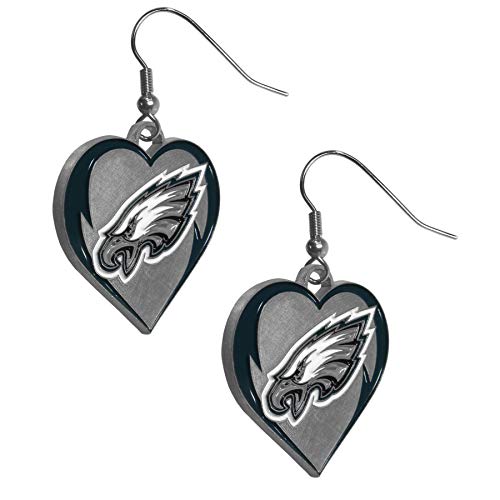 Heart Dangle Earrings - Philadelphia Eagles Team Color