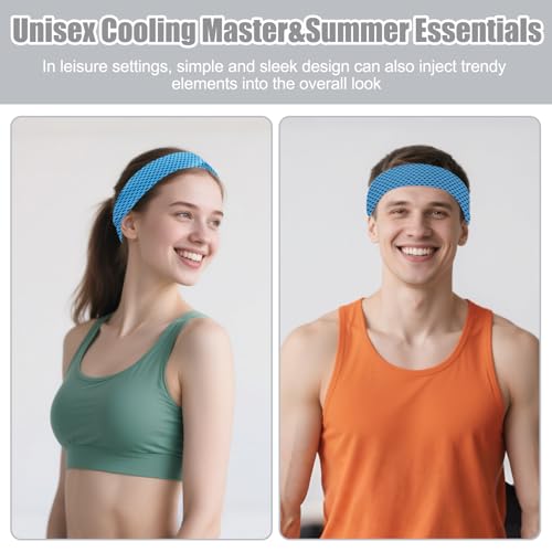 Cooling Headbands for Men & Women - 4 Pack Sweatband Set