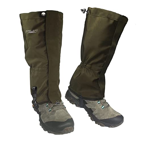 Waterproof Leg Gaiters for Hiking & Hunting - Olive Green, Large