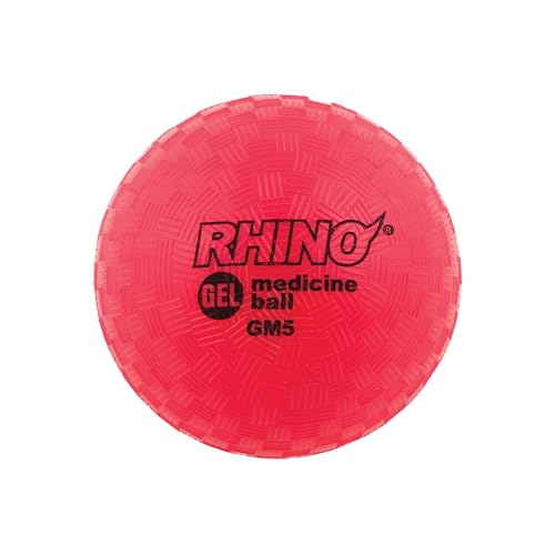 2 LB Gel-Filled Medicine Ball - Red Weighted Ball for Strength Training