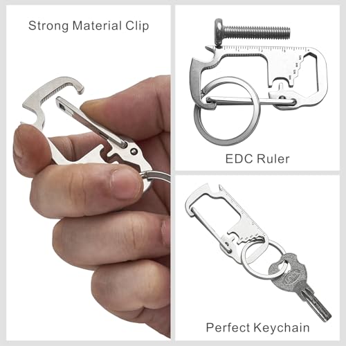 Carabiner Keychain Clip Multi-Tool with Bottle Opener - Black