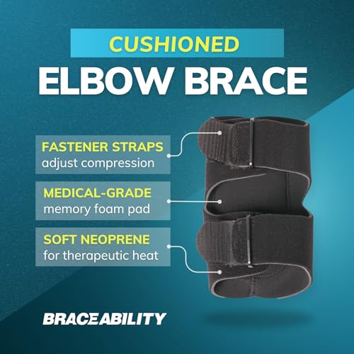 BraceAbility L/XL Elbow Brace for Bursitis & Tendonitis Pain Relief Compression Support