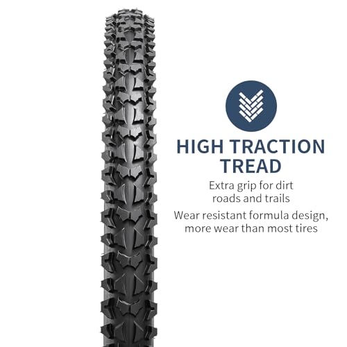 YUNSCM 2-Pair 26x2.10 Mountain Bike Tires with Tubes & Levers - Off-Road Ready