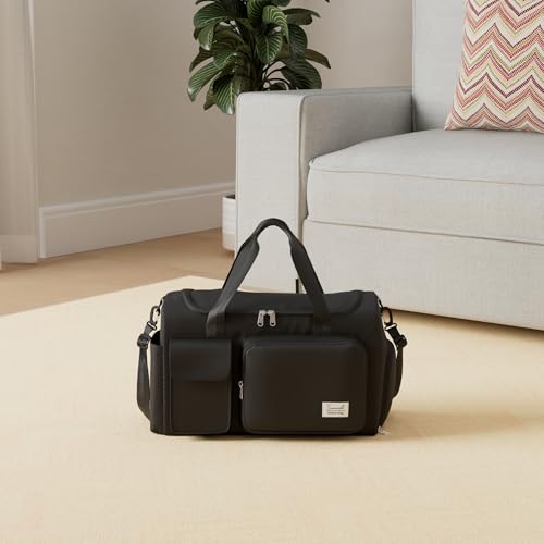 Gym Duffle Bag with Shoe Compartment - Waterproof Weekender Bag
