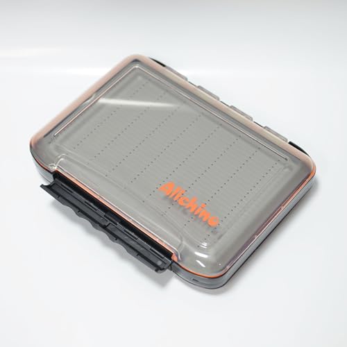 Alichino Extra Large Fly Box for Fly Files Two-Sided Waterproof Nymphs & Streamers 11.8 x 8.4 x 2.2 in Grey Foam Insert C