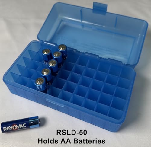 50-Round Rifle Ammo Box, Flip-Top Storage Case for WSSM & S&W - Clear Blue