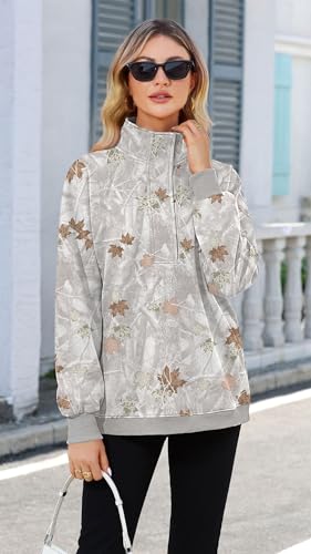 Soesdemo Oversized Mock Neck Fleece-Wleece Sweatshirt for Women, Long Sleeve Tunic Pullover
