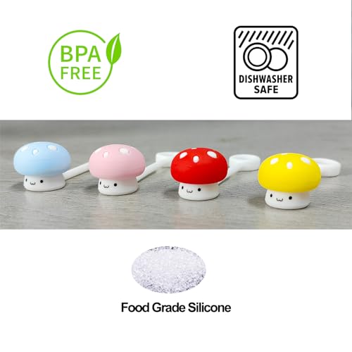 Mushroom Straw Covers for Stanley Cup - 4 Pack Silicone Caps