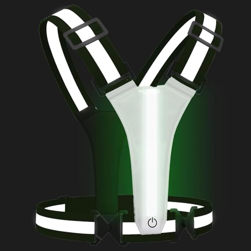 SAWNZC Black LED Reflective Running Vest with 5 Colors & USB Rechargeable - Size Adjustable